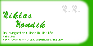 miklos mondik business card